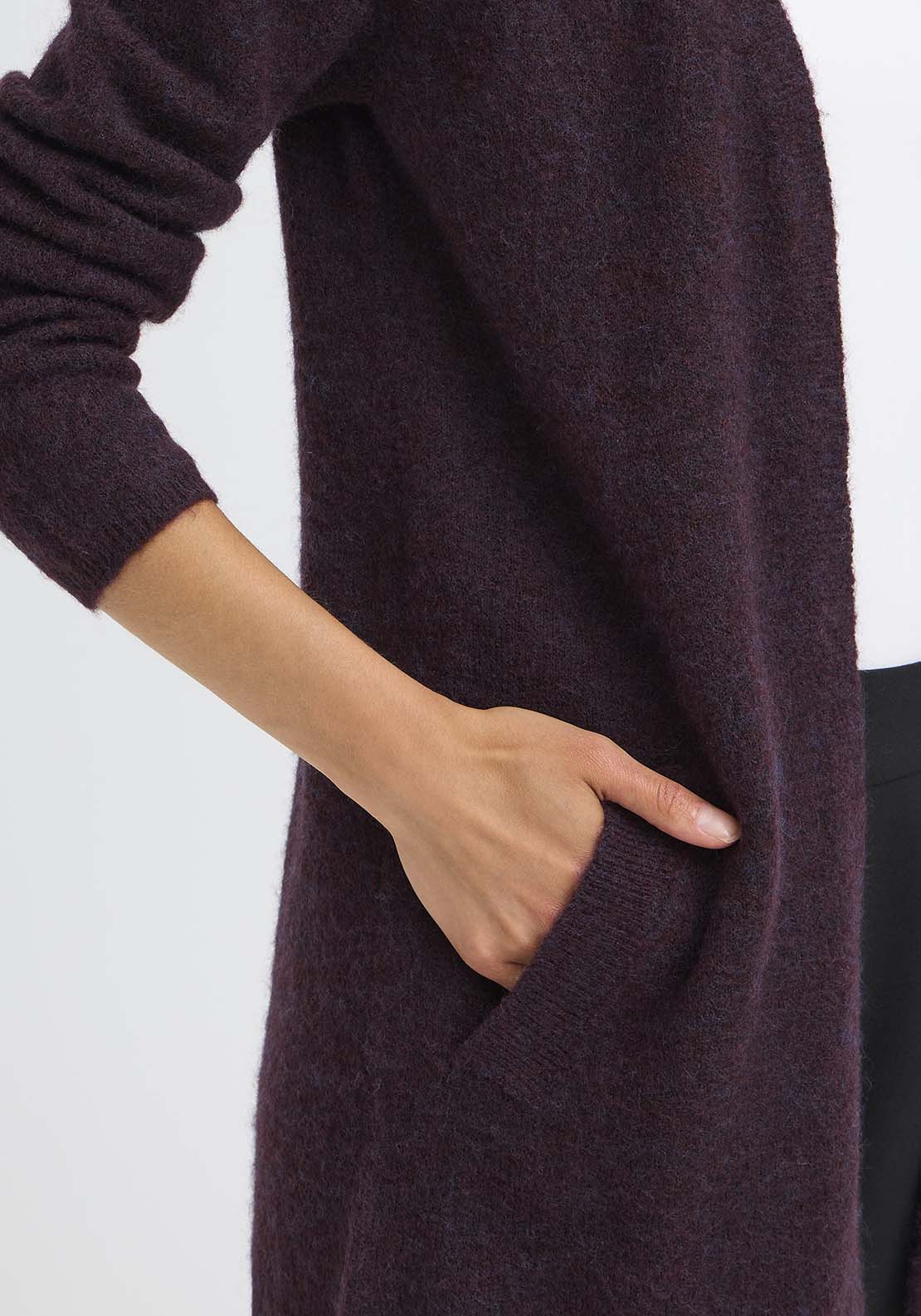 Long Sleeve Cardigan - Fudge Melange