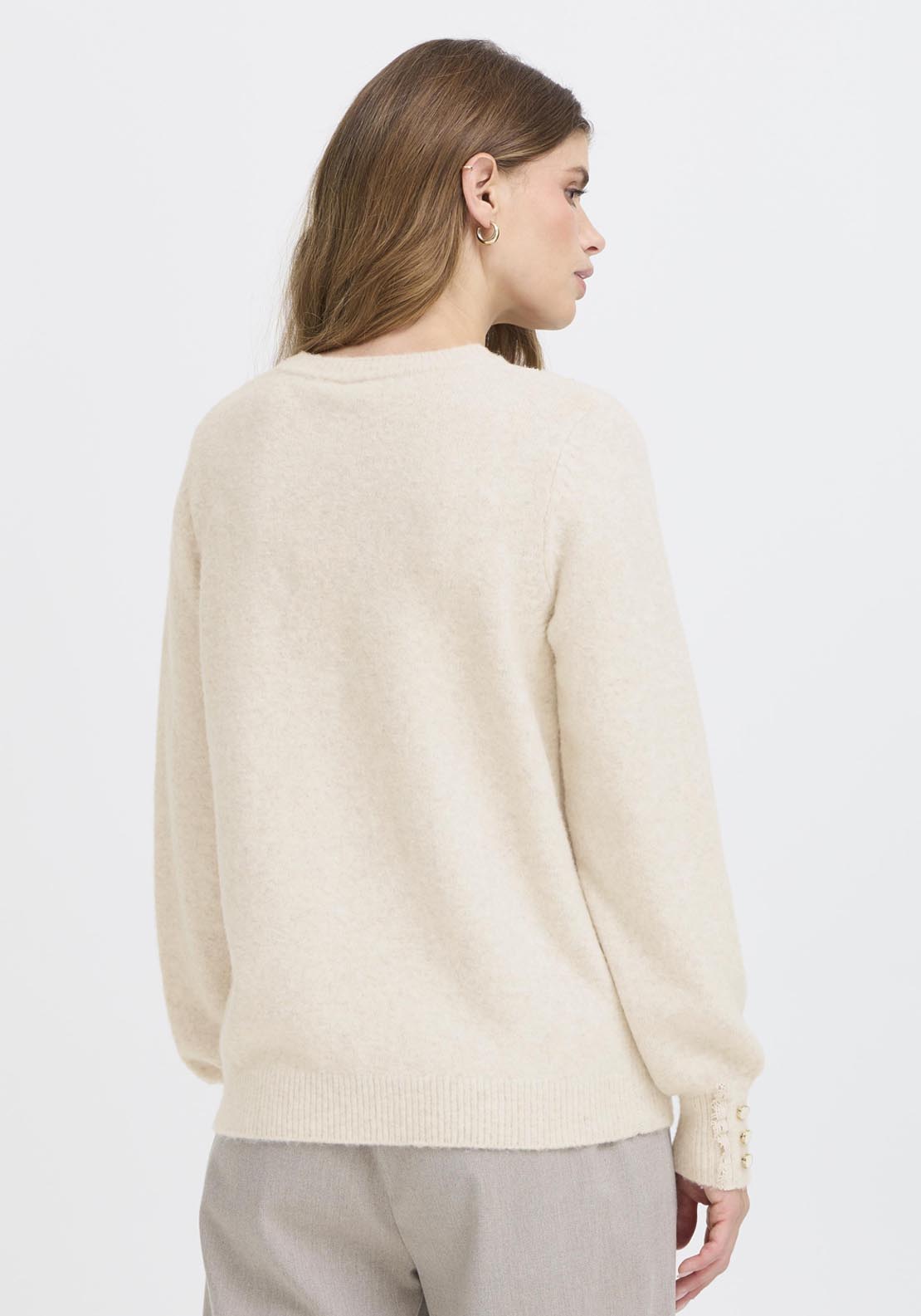 Fransa Ellen Pullover - Oatmeal Melange 2 Shaws Department Stores