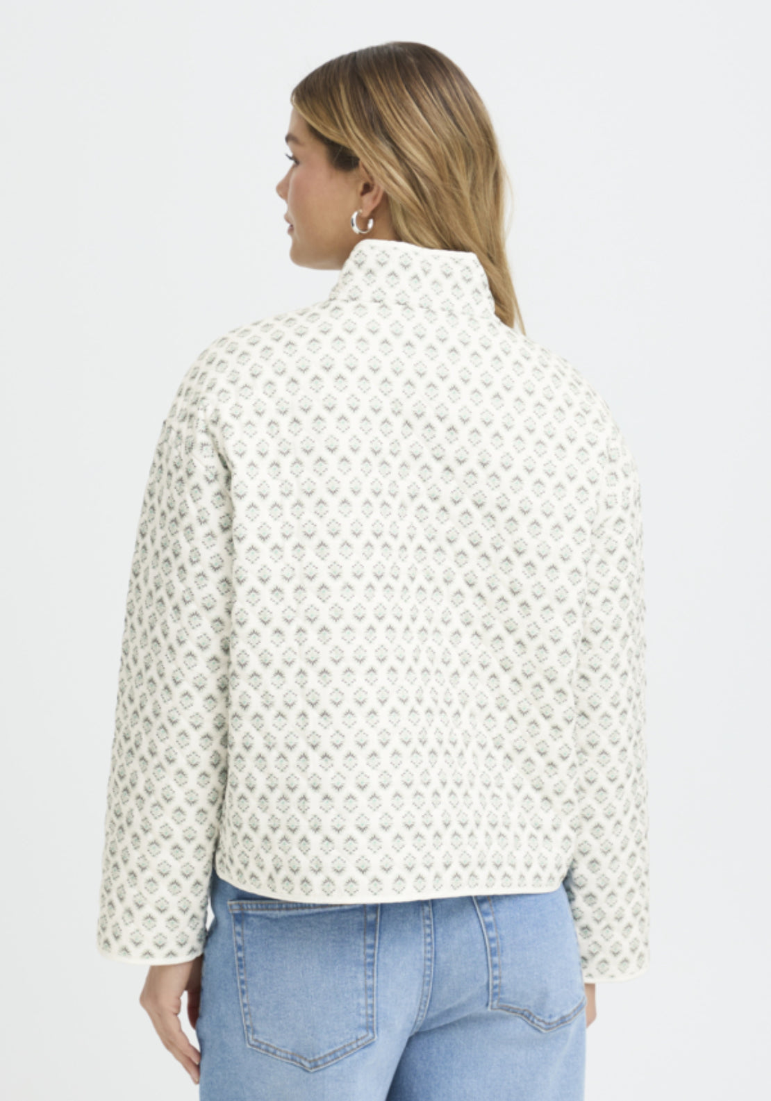 Fransa Printed Casual Jacket - Whisper Sage Wild Loom 2 Shaws Department Stores