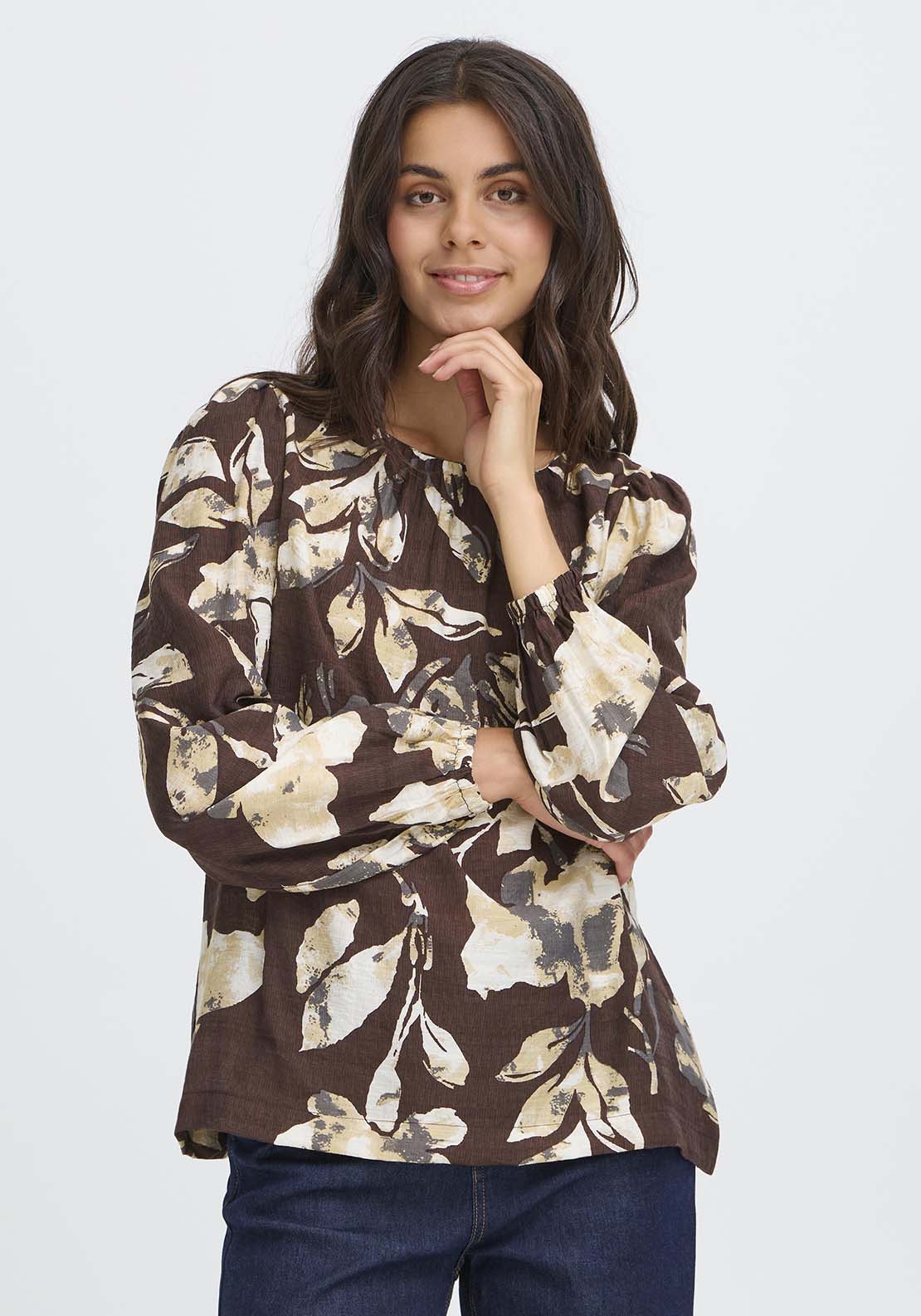 Long Sleeve Blouse - Dis Floral Fudge