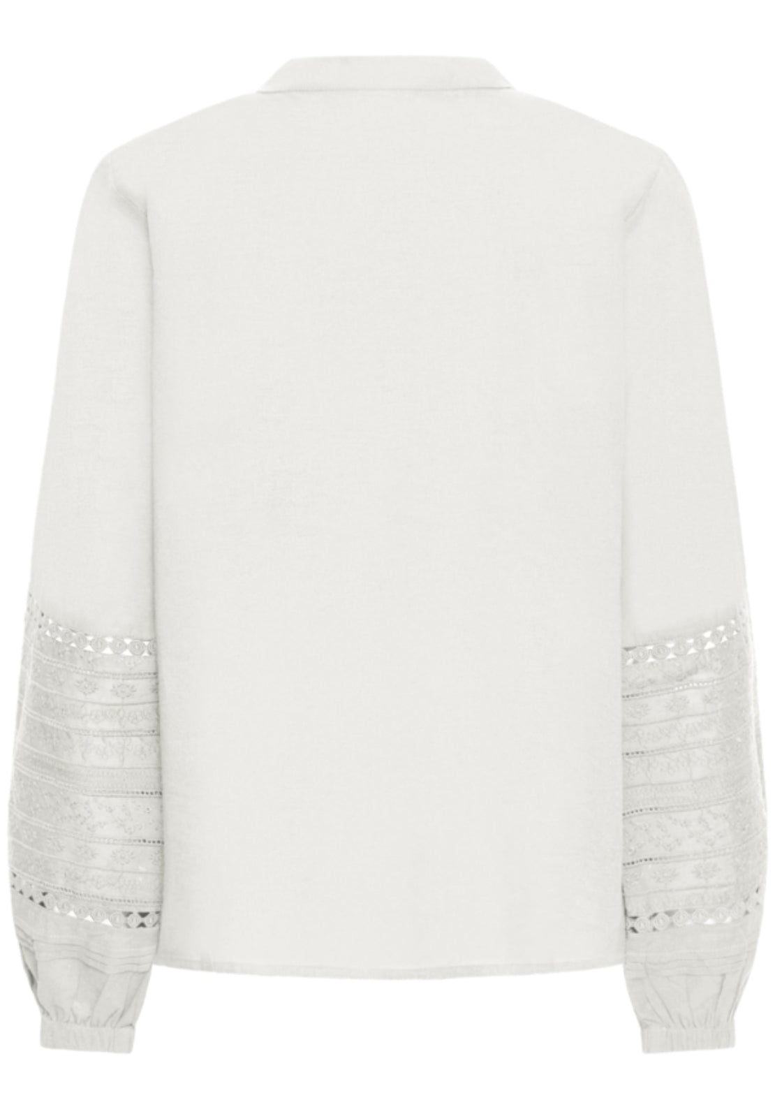 Fransa Embellished Sleeve Blouse - White 2 Shaws Department Stores