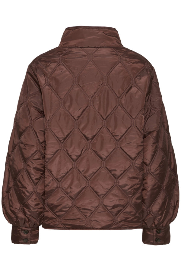 High Neck Padded Jacket - Rum Raisin