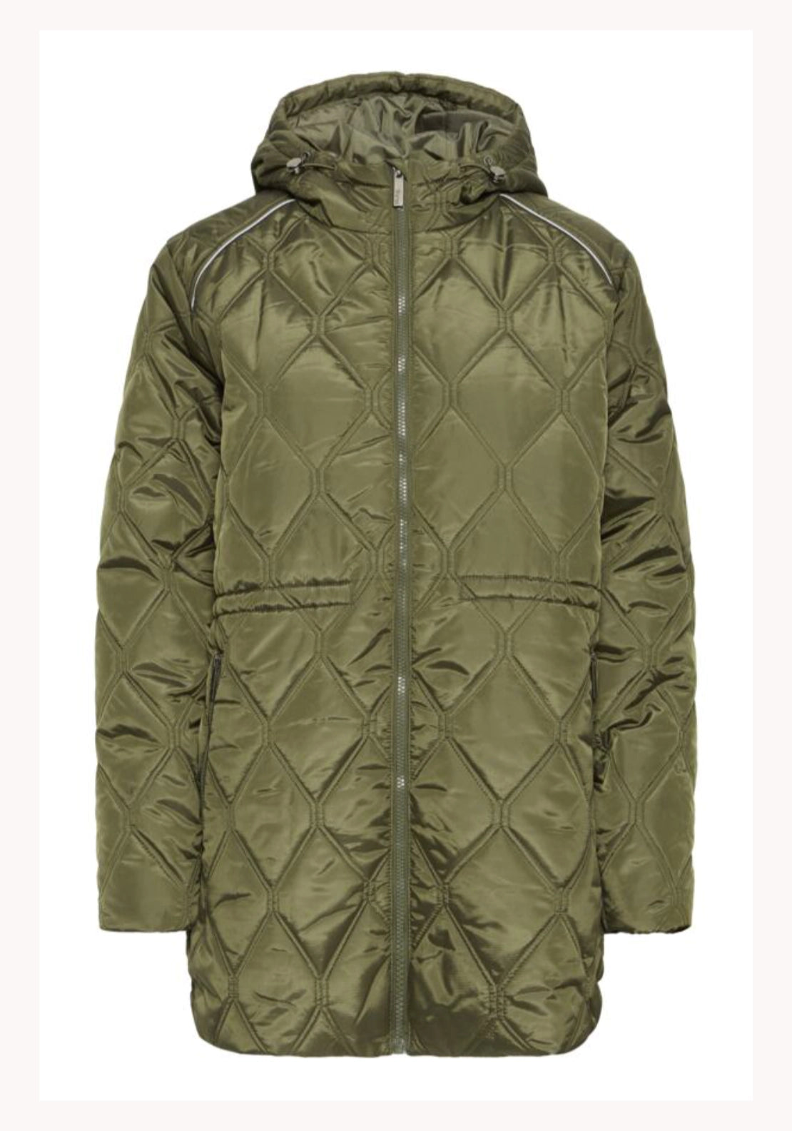 High Neck Padded Jacket - Green