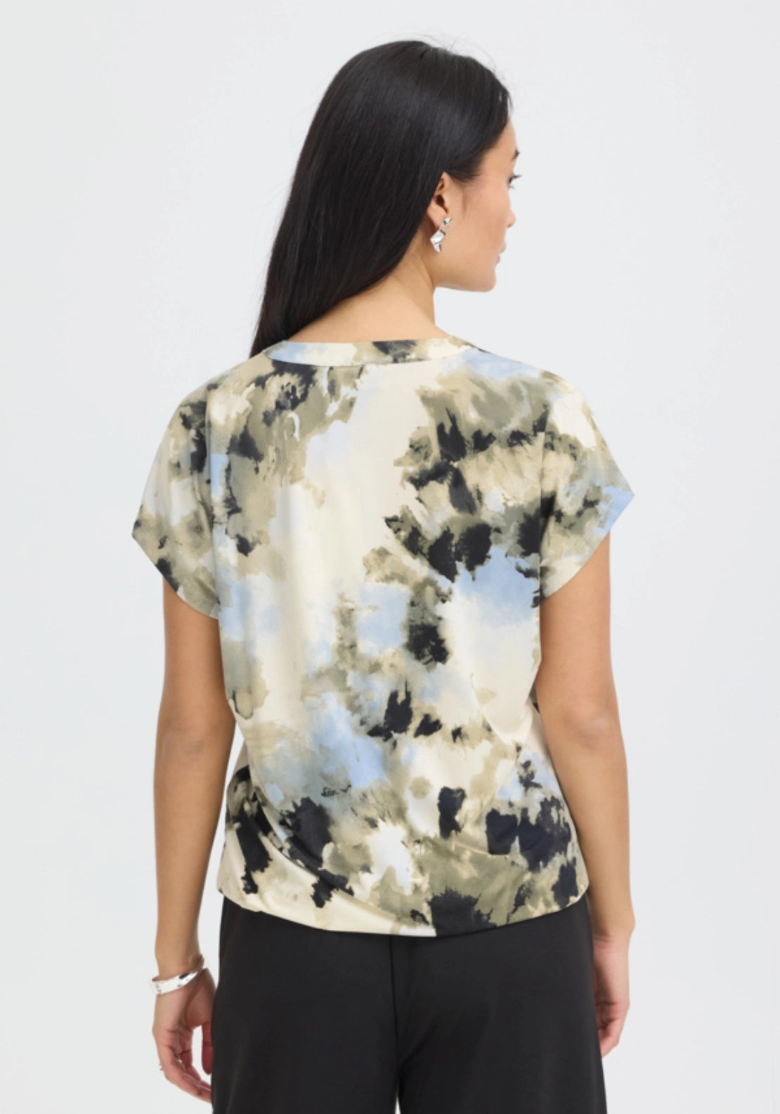 Abstract T-Shirt - Watercolour Bloom Ice Water