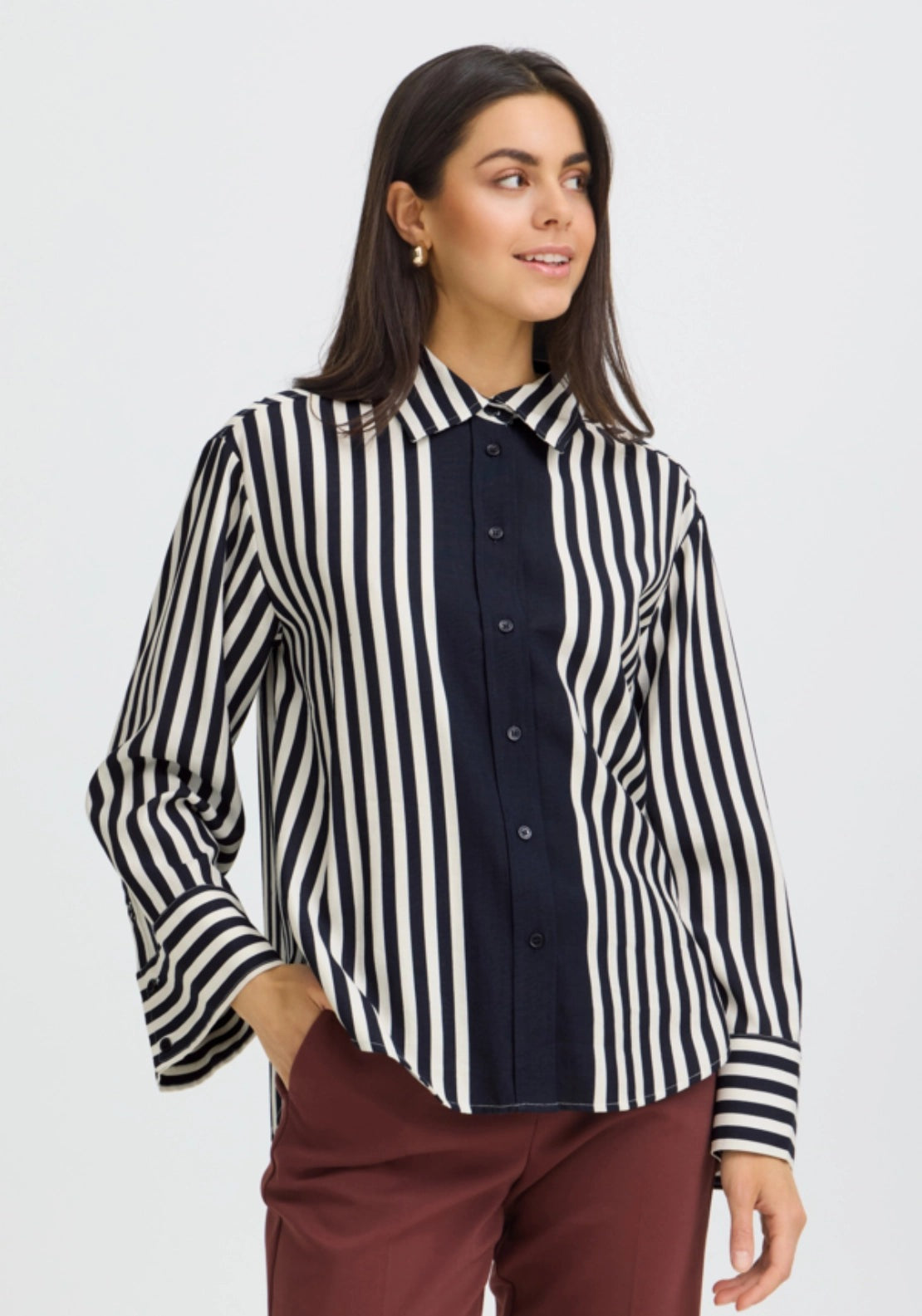 Bold Stripe Shirt - Salute Whisper White Stripe