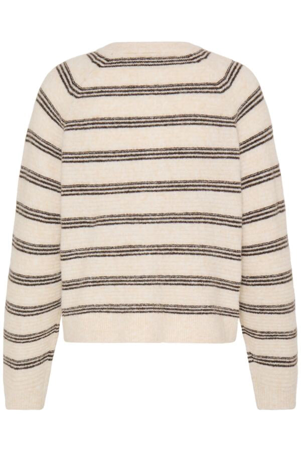 Stripe Knit Cardigan - Oatmeal Stripe