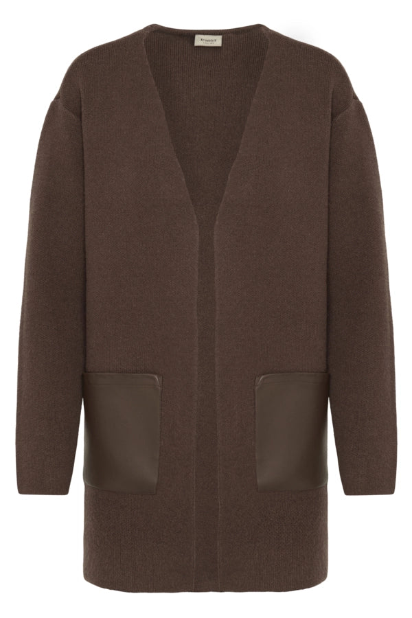 Contrast Pocket Longline Cardigan - Rain Drum