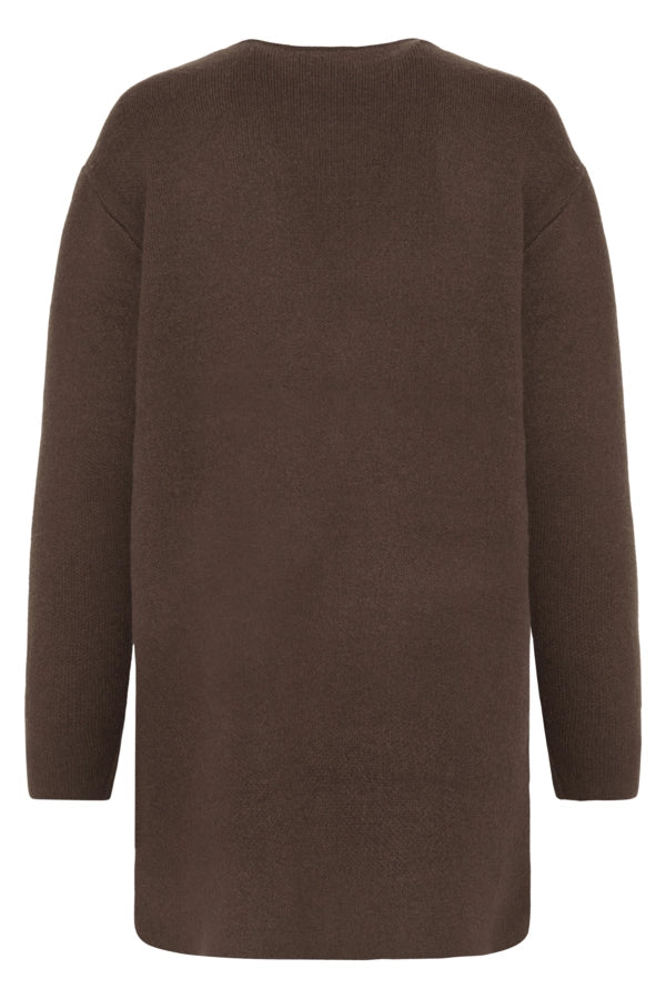 Contrast Pocket Longline Cardigan - Rain Drum