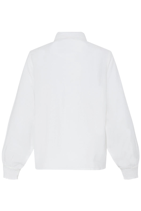 Lace Lapel Shirt - White