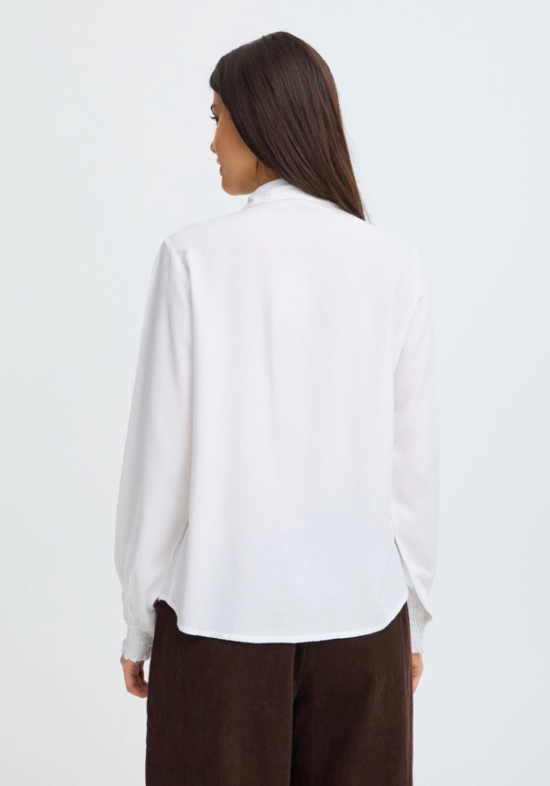 Lace Lapel Shirt - White