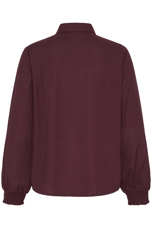 Lace Lapel Shirt - Red