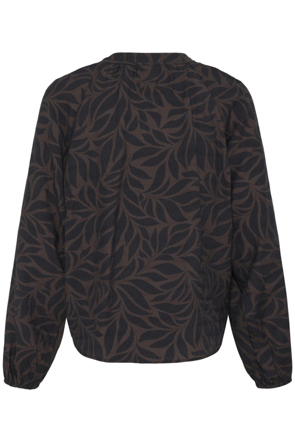 Botanical Blouse - Hot Fudge Driftwood
