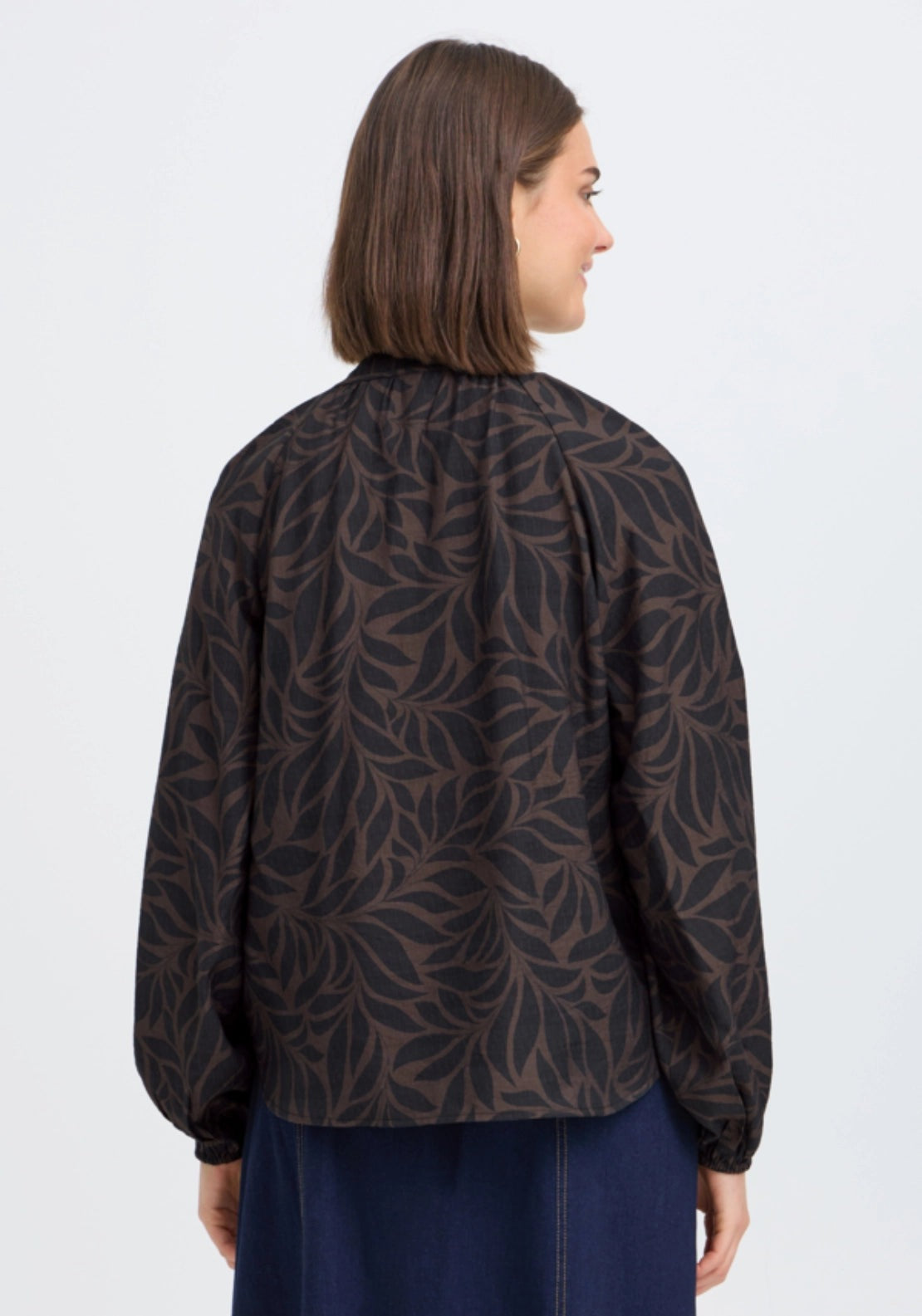 Botanical Blouse - Hot Fudge Driftwood
