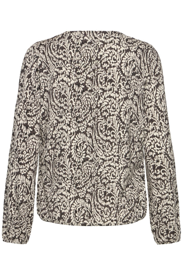 Paisley Print Blouse - Aura Bloom Hot Fudge