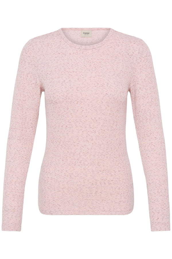 Speckled Long Sleeve Top - Silver Pink Melange