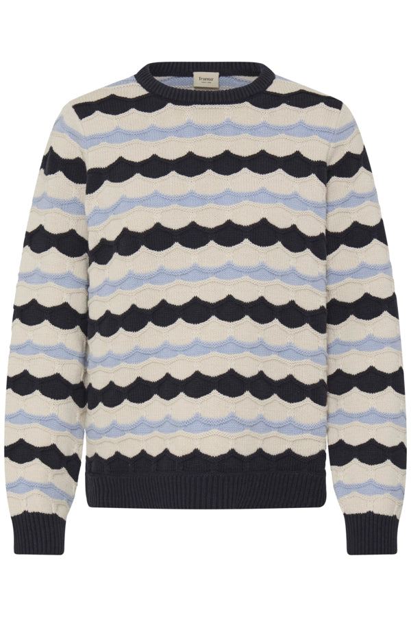 Scallop Print Jumper - Salute Stripes