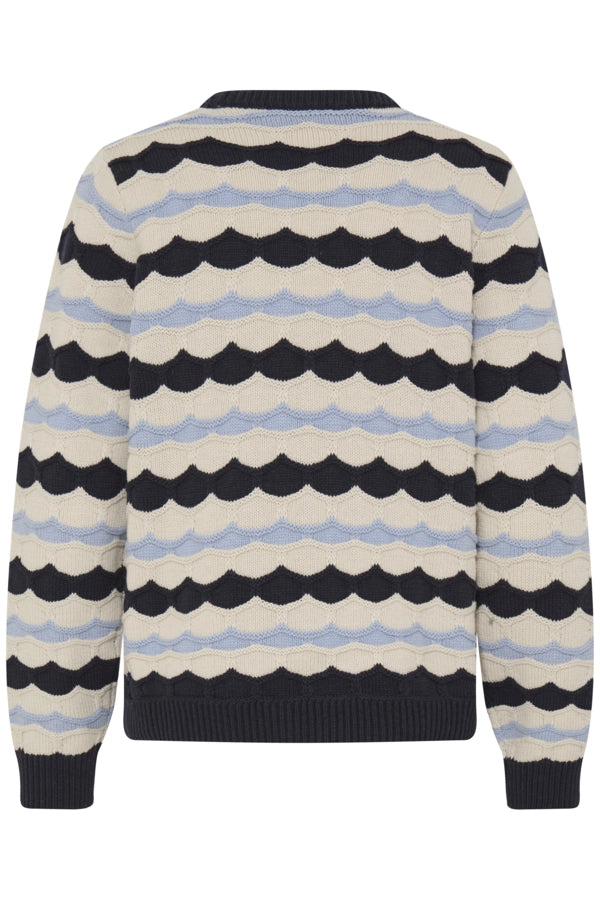Scallop Print Jumper - Salute Stripes