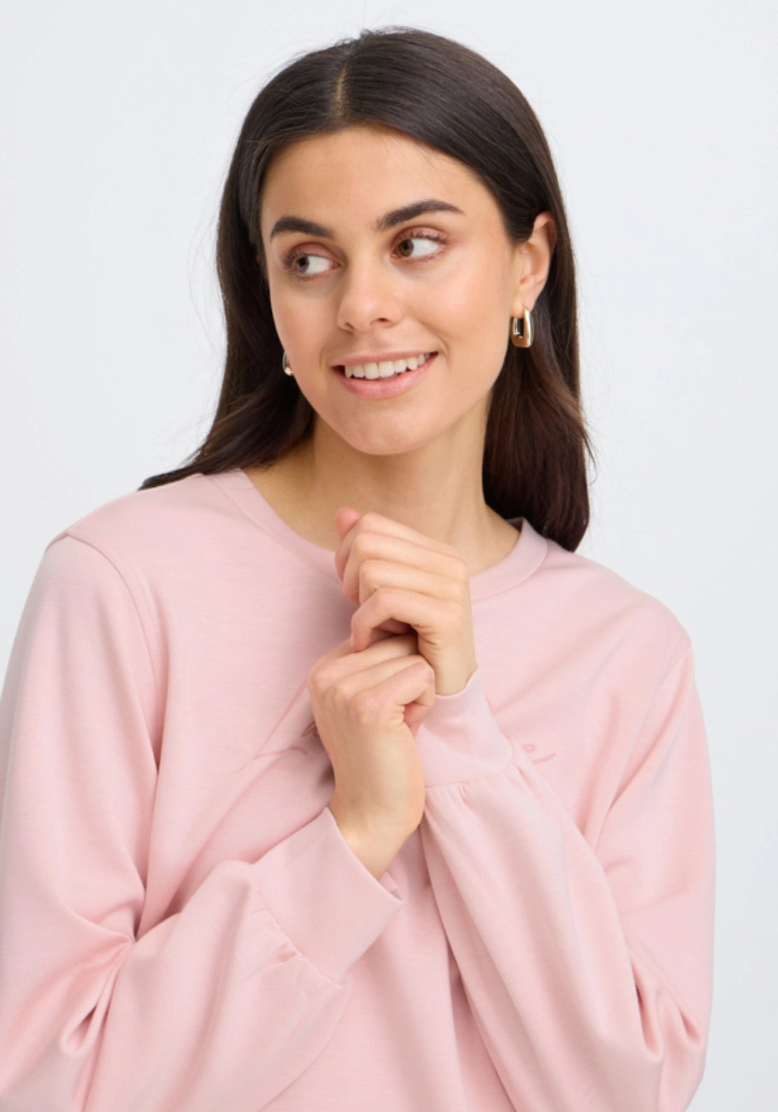 Graphic Print Pullover - Rose Shadow Text