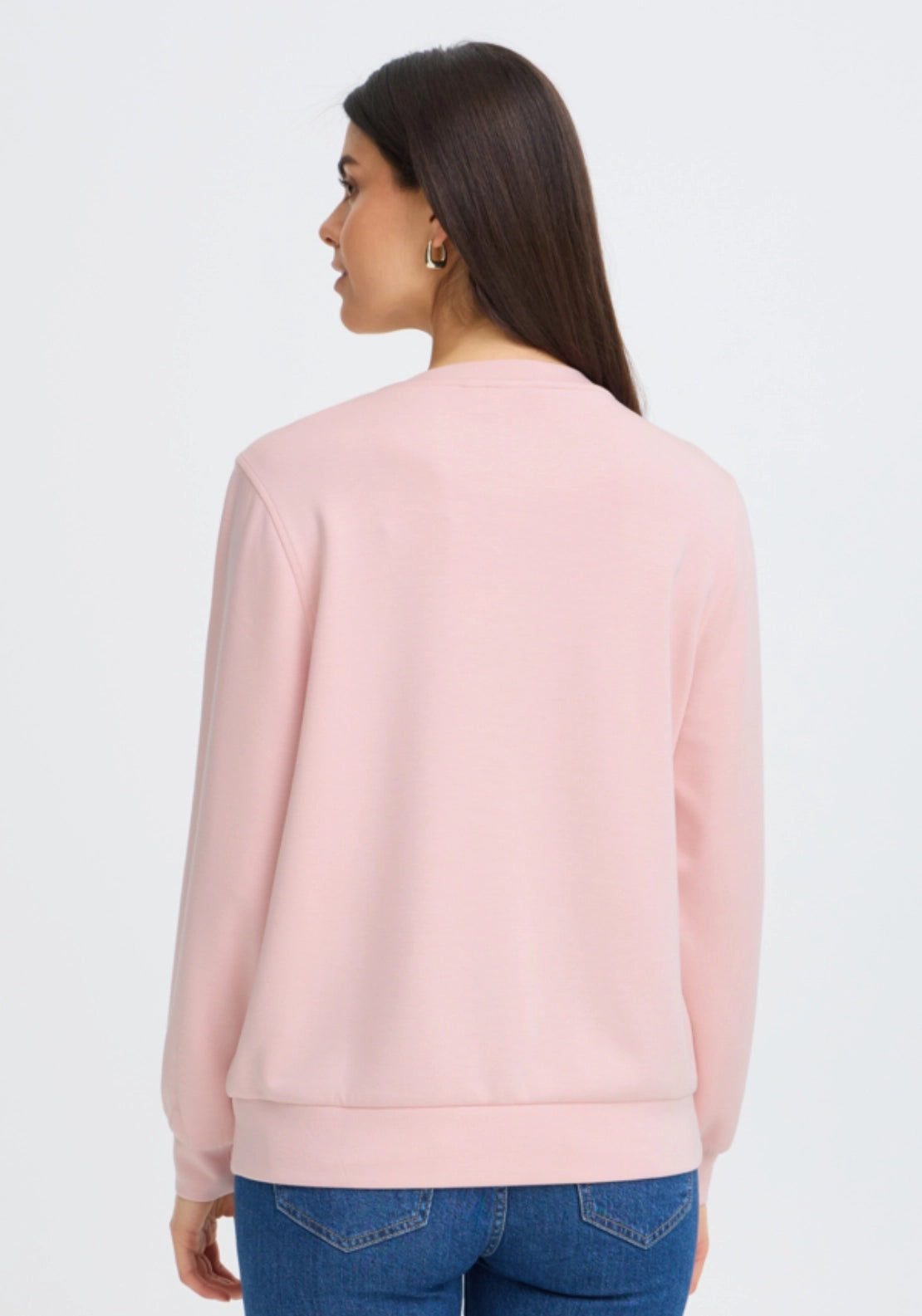 Graphic Print Pullover - Rose Shadow Text