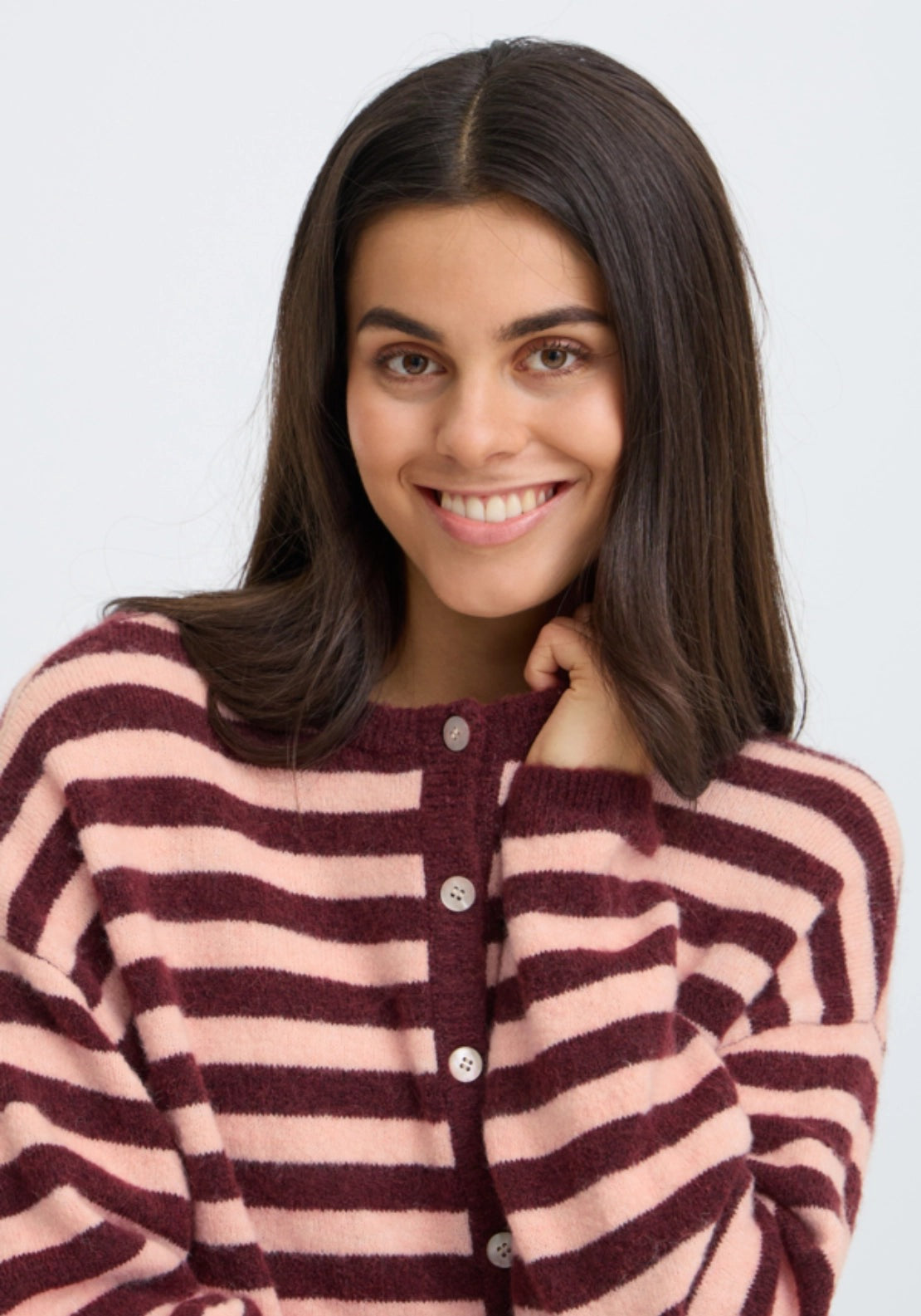 Striped Knit Cardigan - Port-royal Stripe
