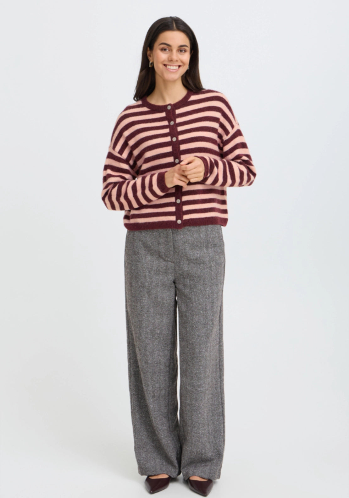 Striped Knit Cardigan - Port-royal Stripe