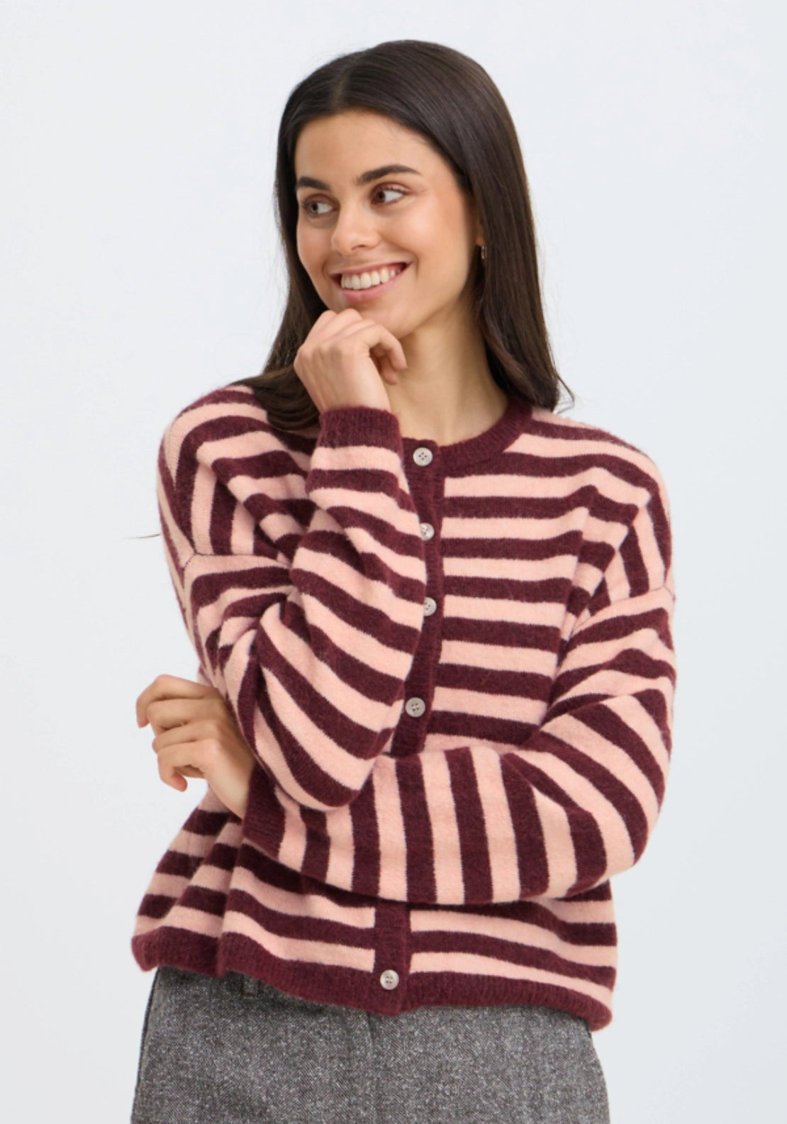 Striped Knit Cardigan - Port-royal Stripe