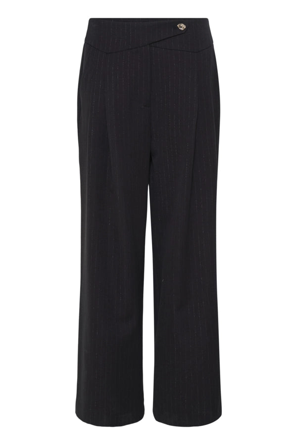 Pinstripe Suit Trousers - Black Lurex Stripe