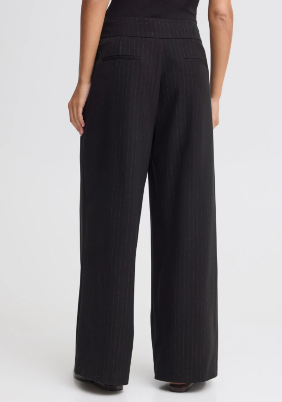 Pinstripe Suit Trousers - Black Lurex Stripe