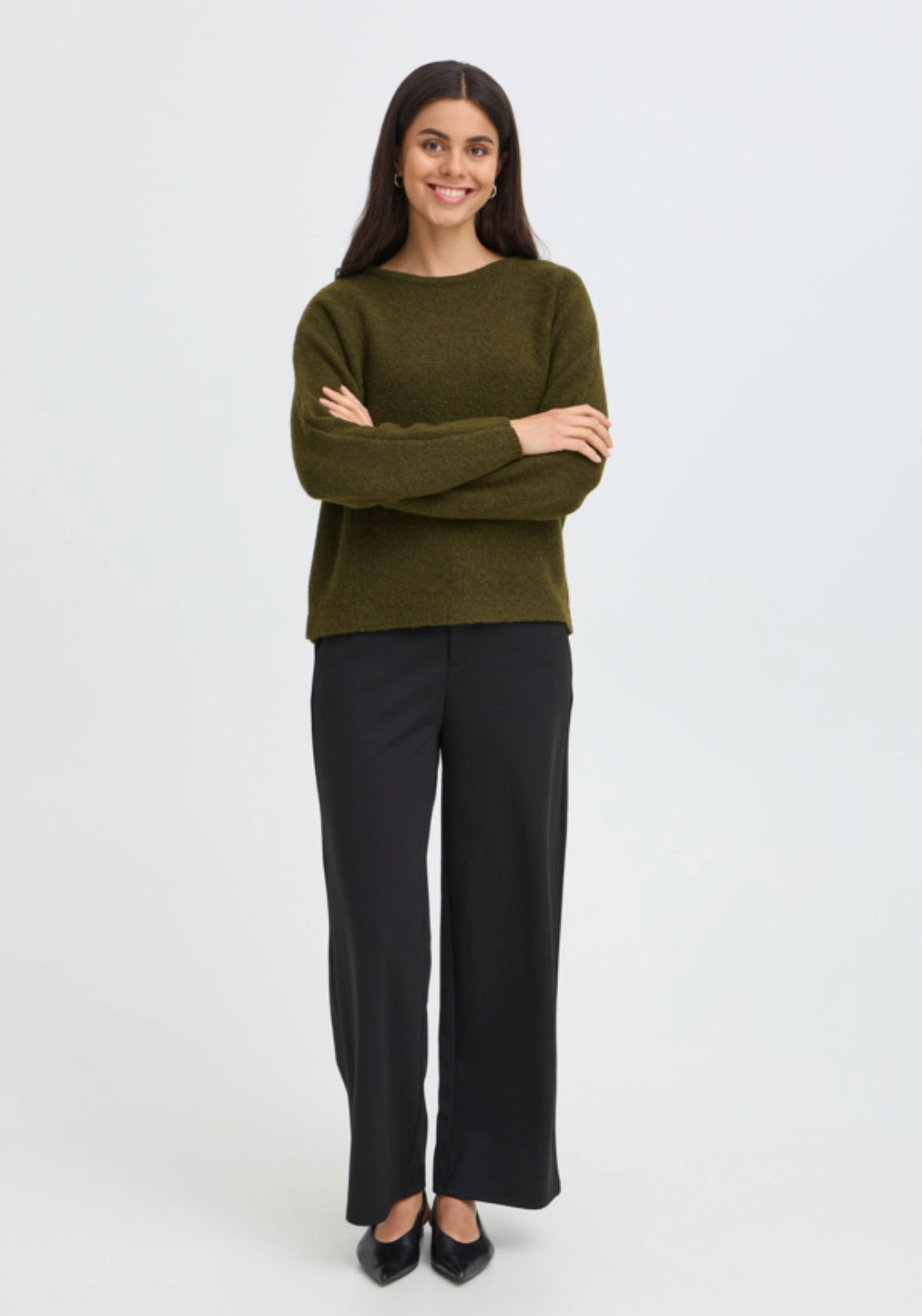 Lightweight Knit Top - Fir Green Melange