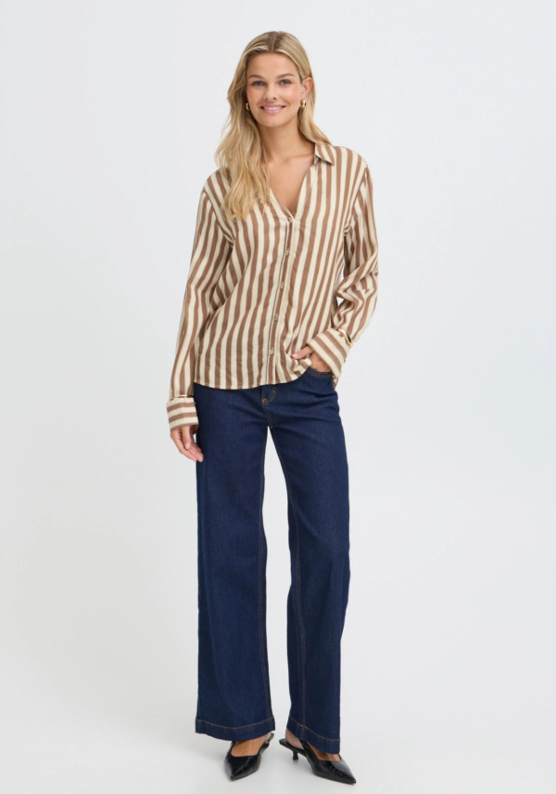 Everyday Stripe Shirt - Toffe Oyster Gray Stripe