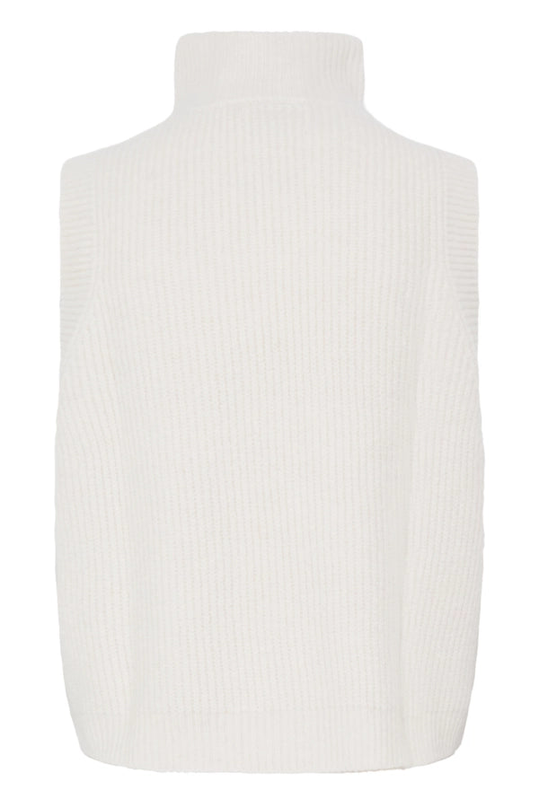 Sleeveless Zip Knit Gilet - White