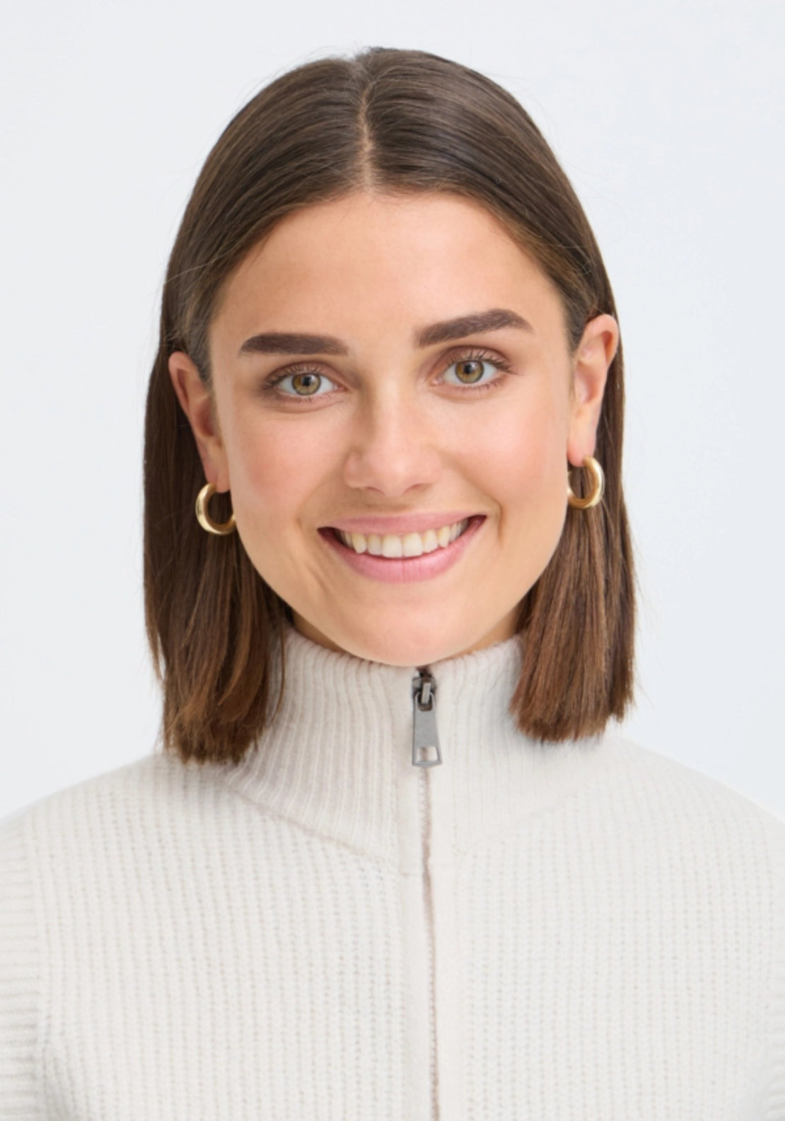 Sleeveless Zip Knit Gilet - White
