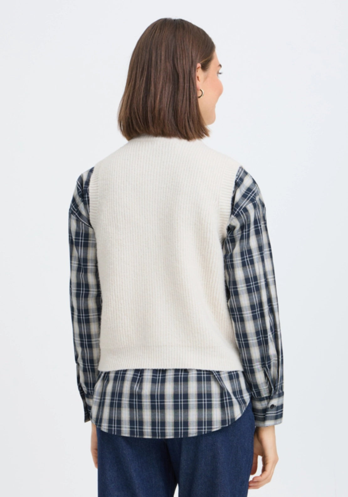 Sleeveless Zip Knit Gilet - White