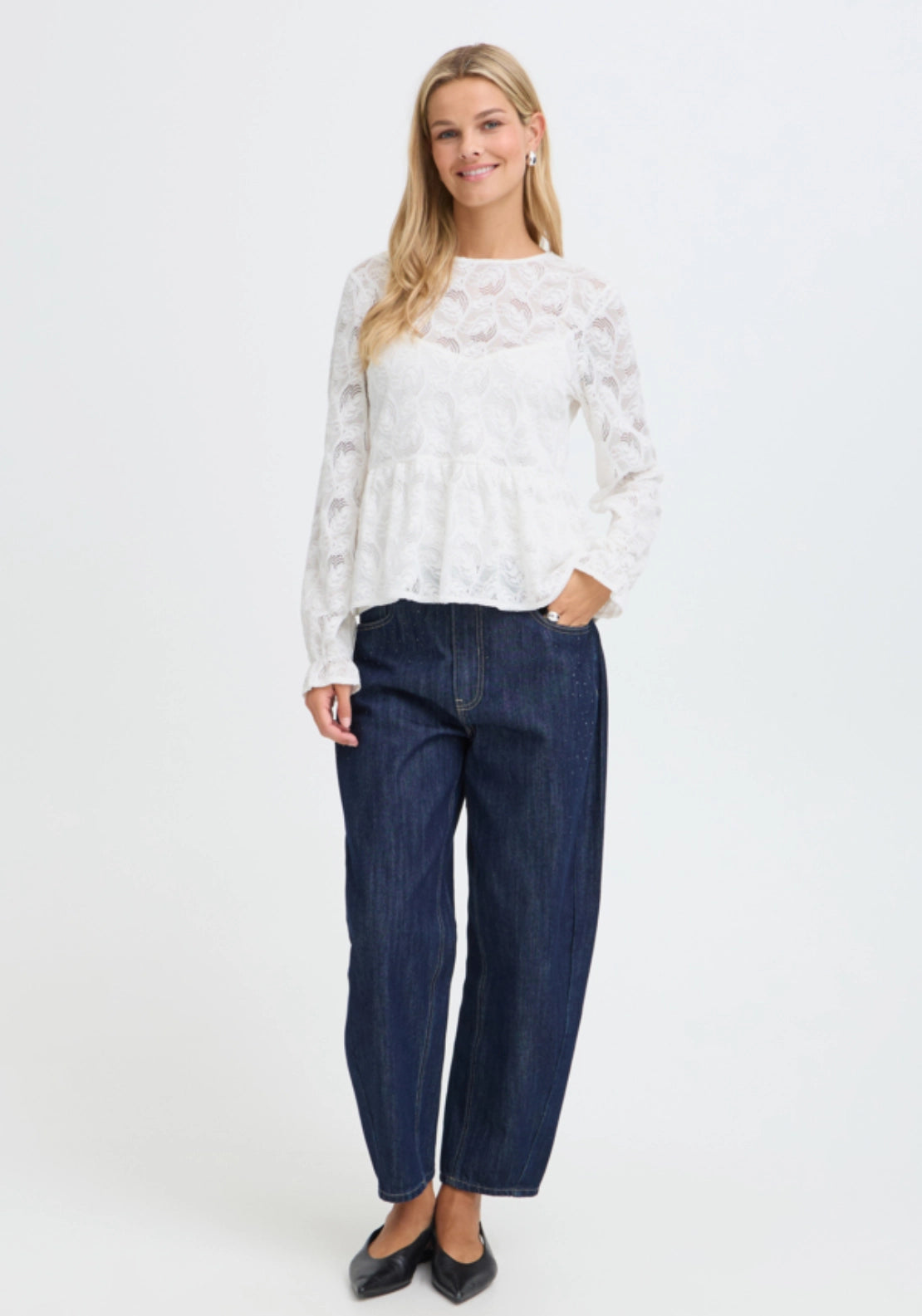 Peplum Lace Top - White