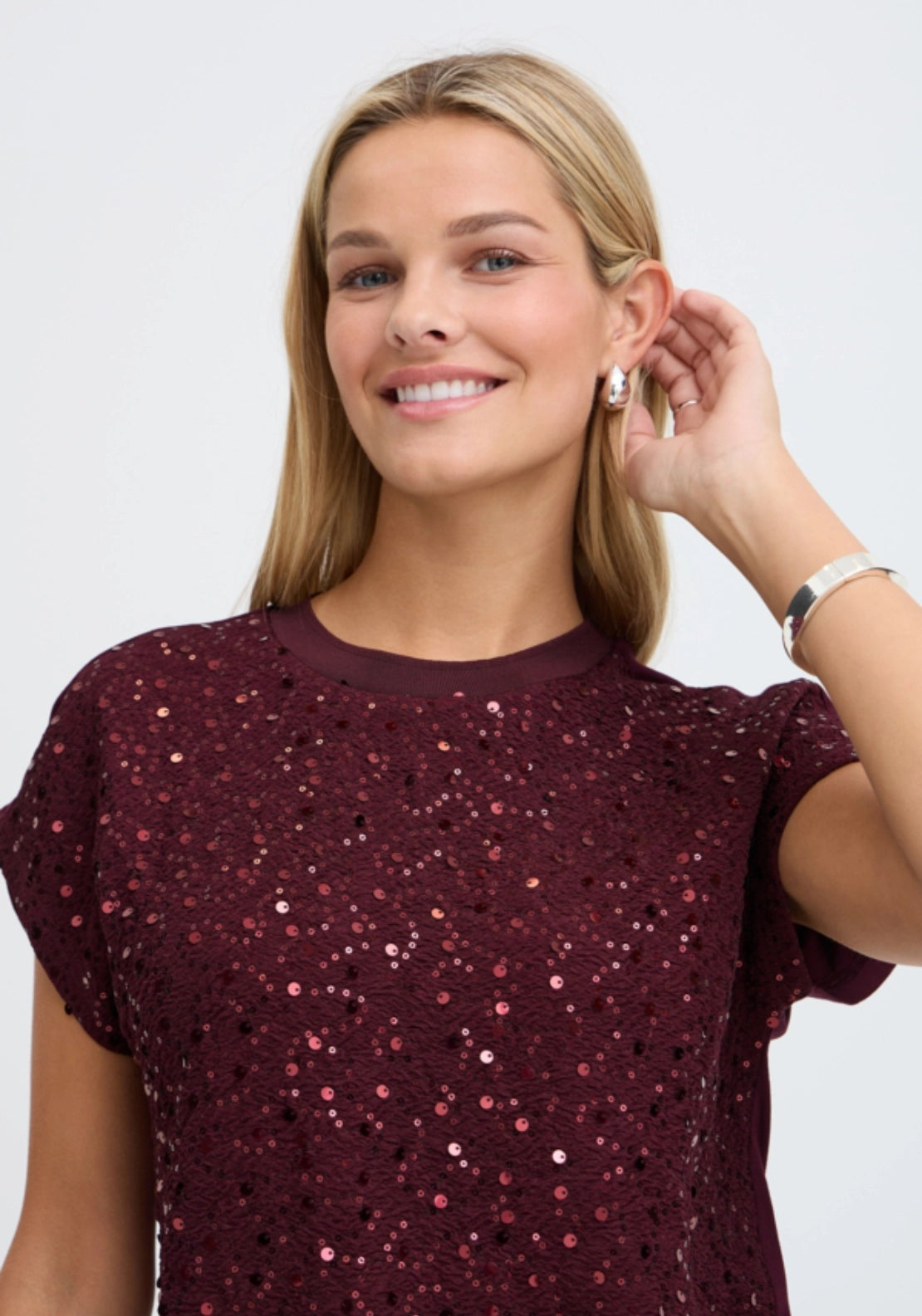 Front Sequin T-Shirt - Red