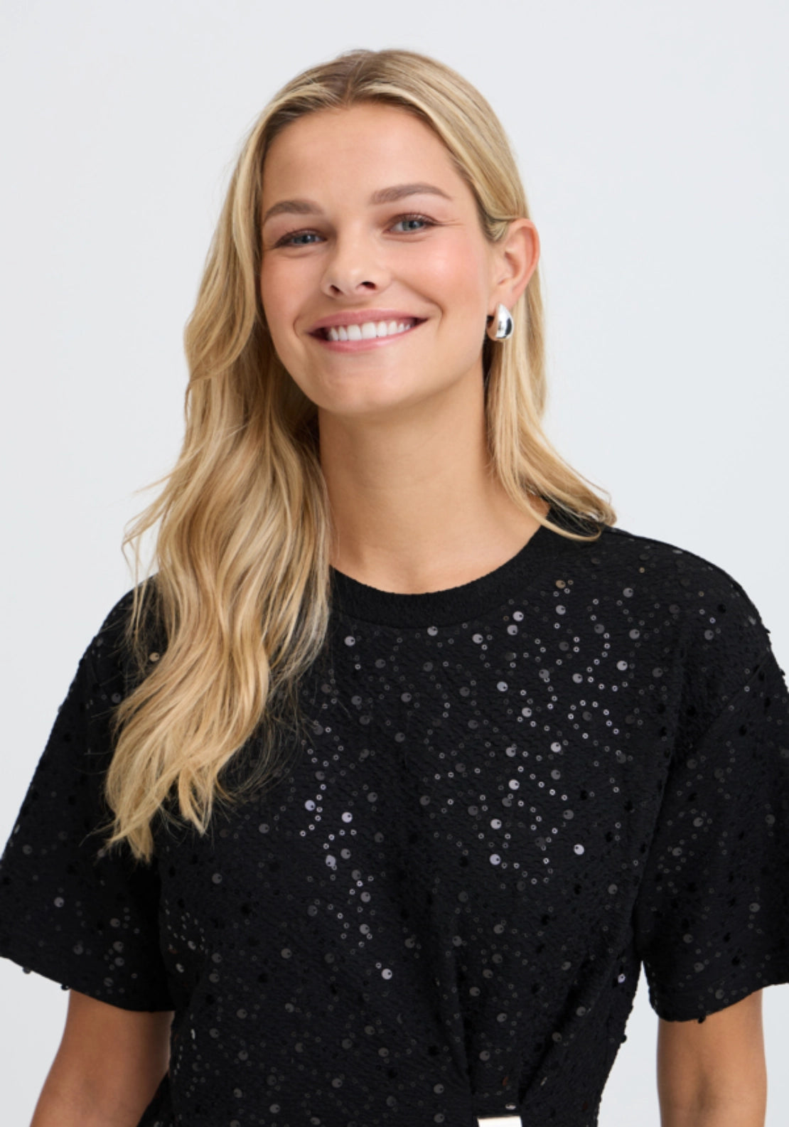 Sequin Cinched Midi Dress - Meteorite