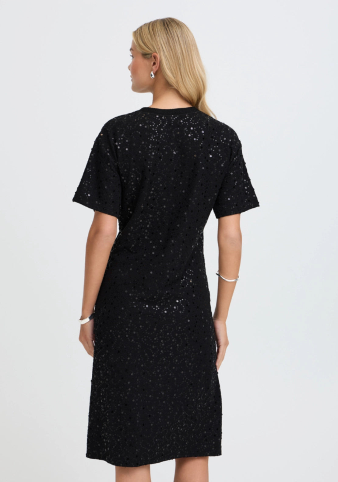Sequin Cinched Midi Dress - Meteorite