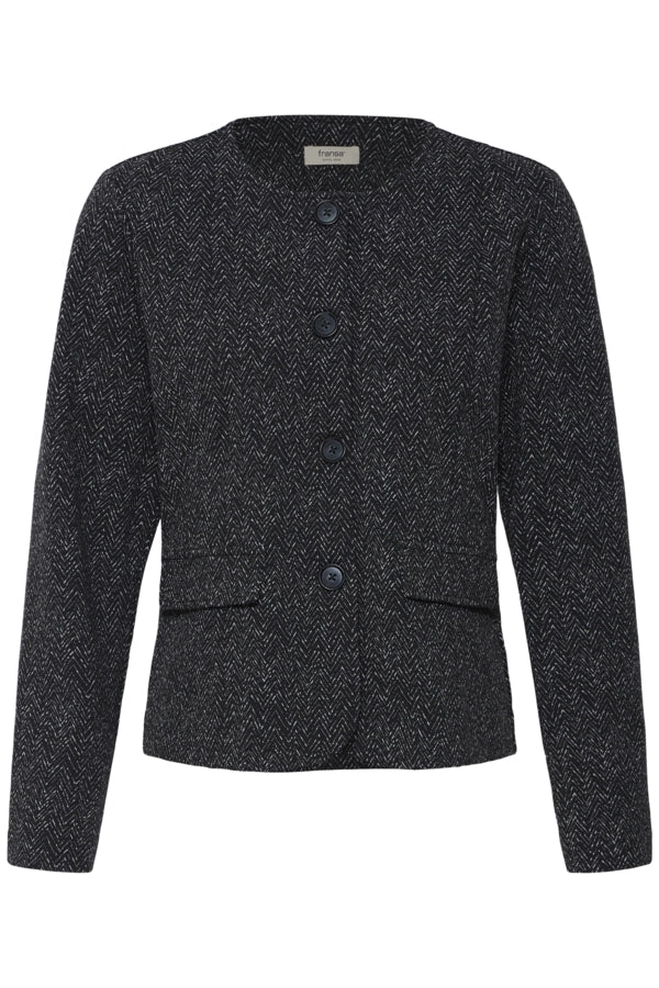 Tweed Inspired Jacket - Black/white