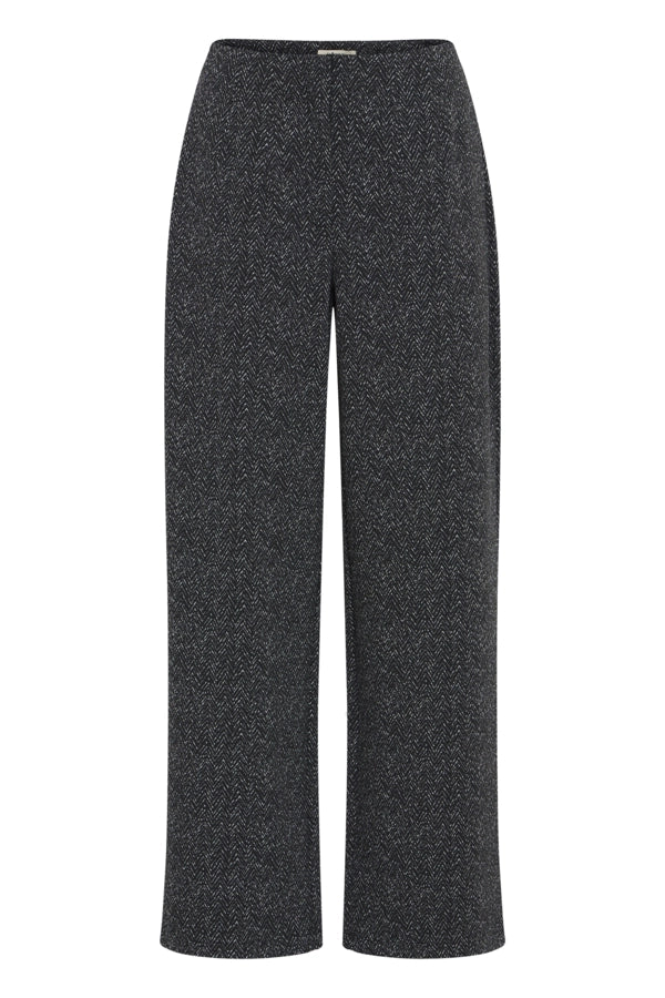 Tweed Inspired Trousers - Black/white