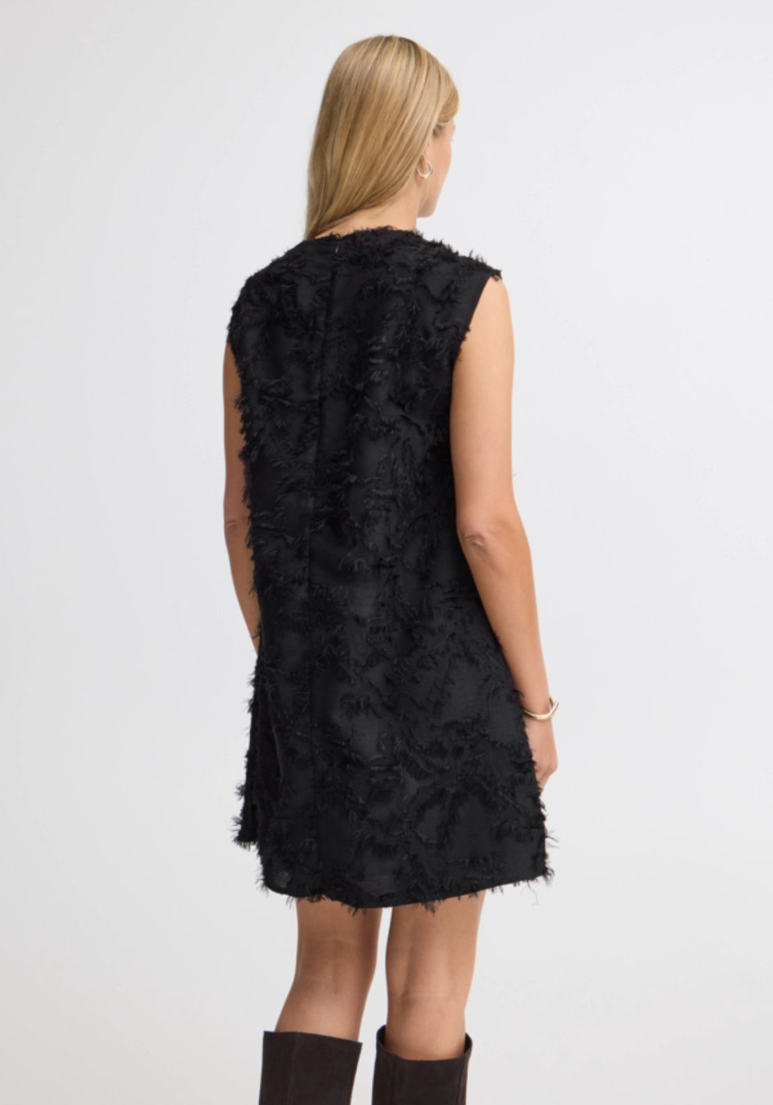 Textured Mini Dress - Meteorite