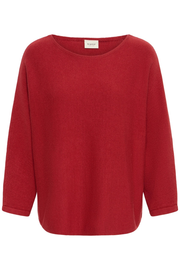 Loose Long Sleeve Top - Rhythmic Red