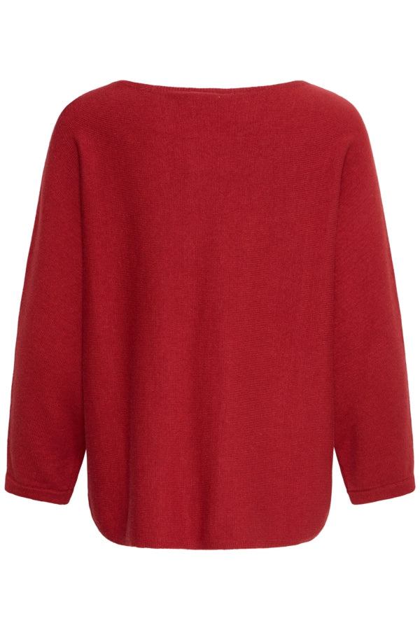 Loose Long Sleeve Top - Rhythmic Red