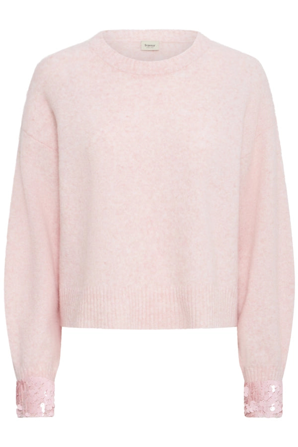 Sequin Cuff Jumper - Peachskin Melange