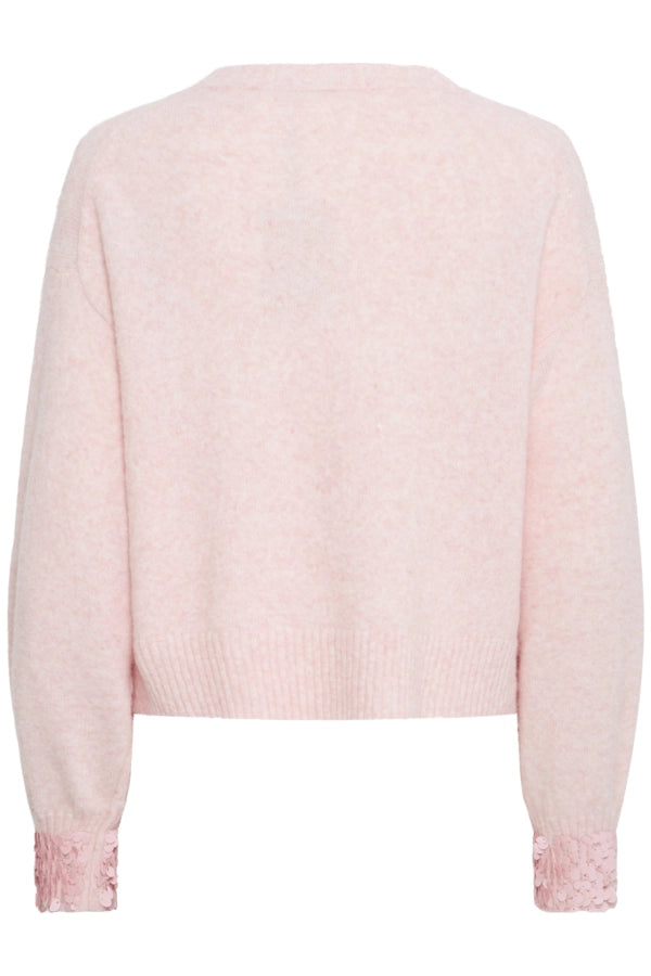 Sequin Cuff Jumper - Peachskin Melange