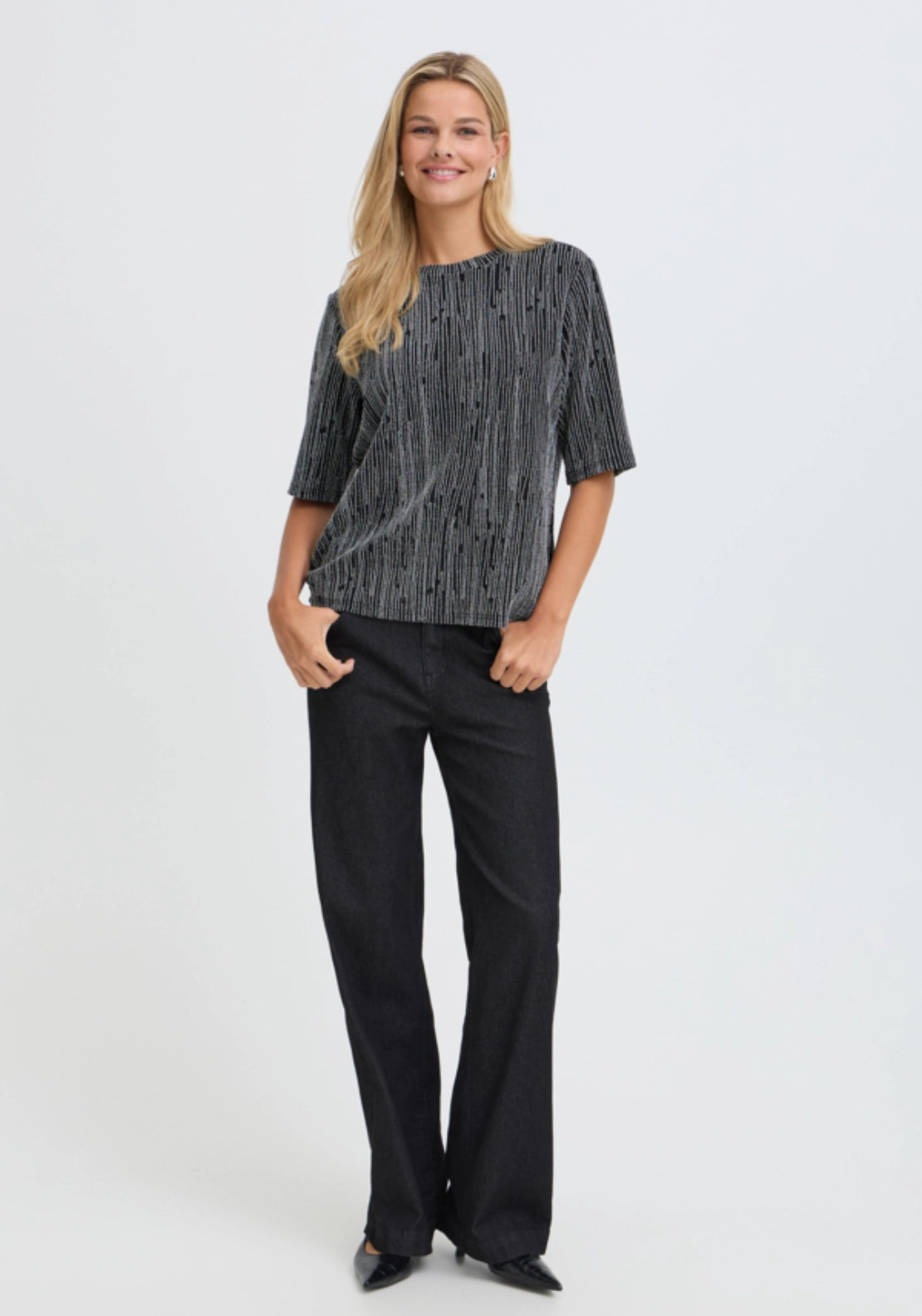 Monochrome T-Shirt - Silver Stripe