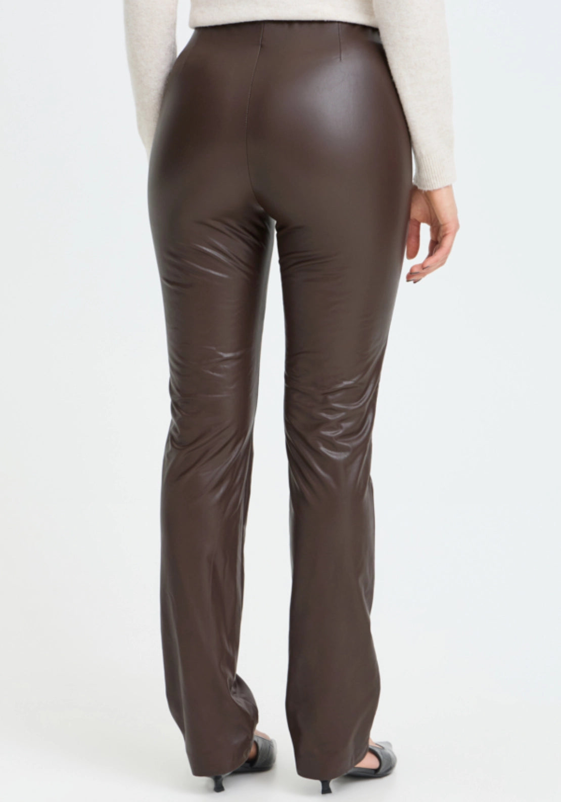 Leather Look Legging - Beige