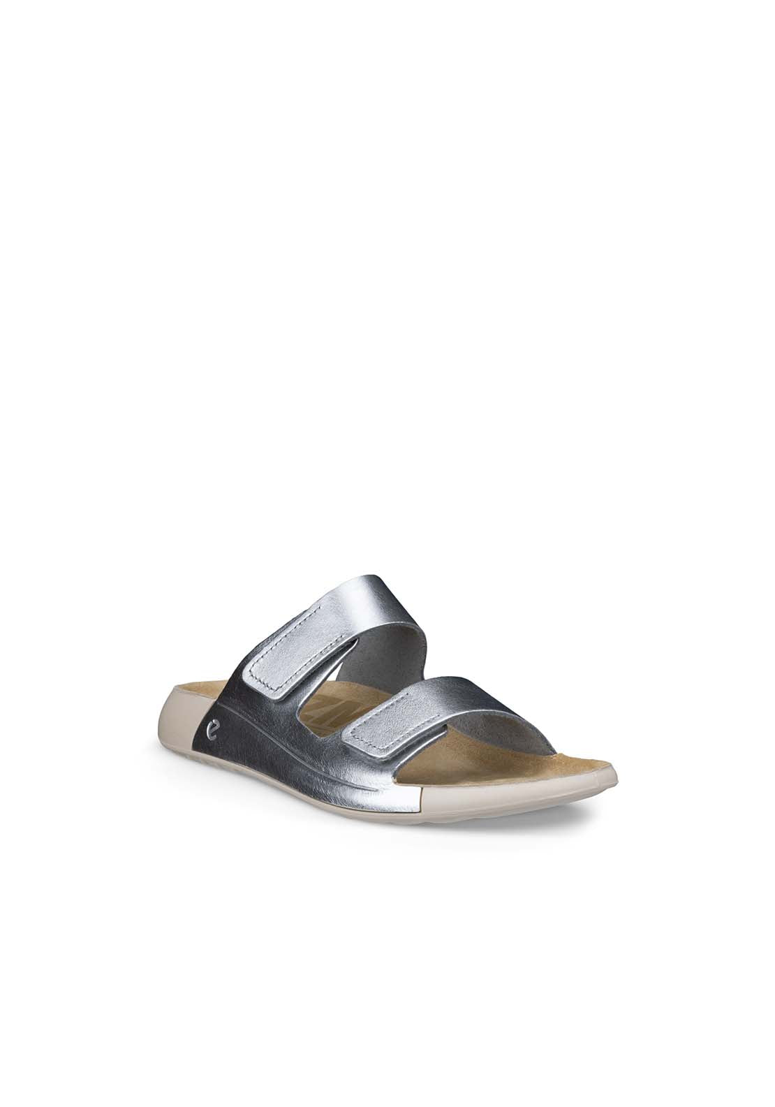 Ecco Cozmo Sandal - Pure Silver 1 Shaws Department Stores