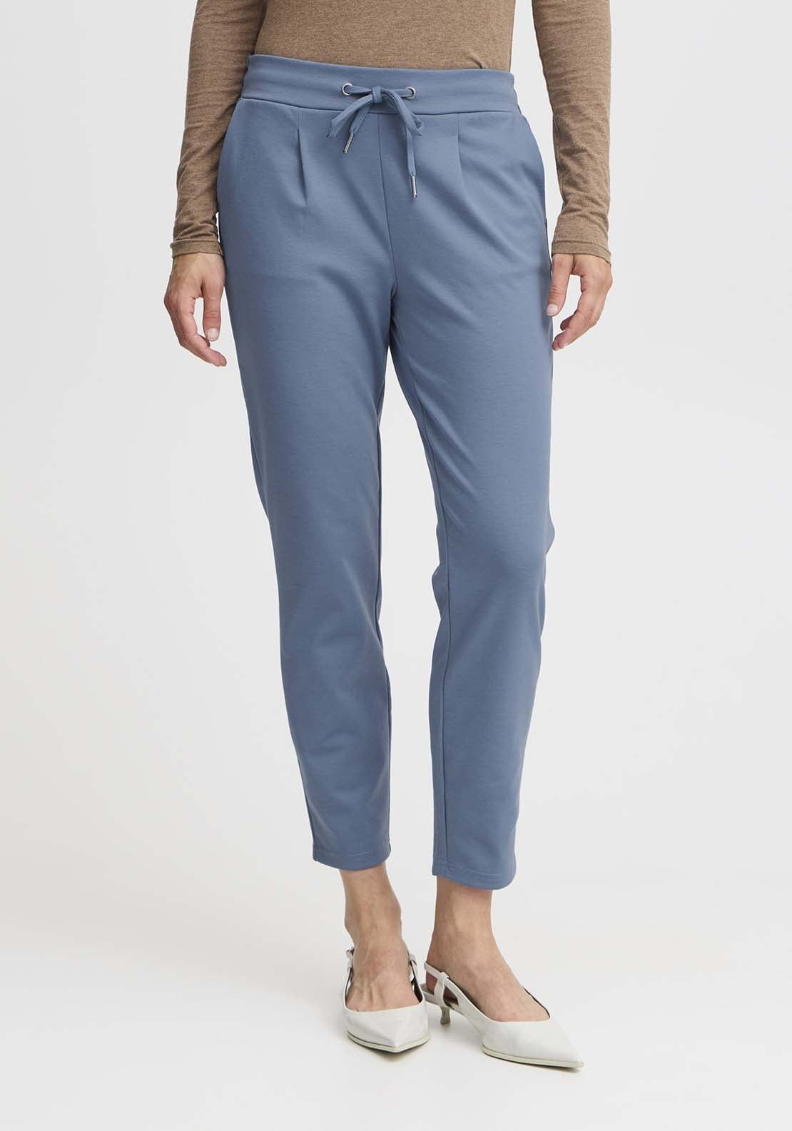 B Young Rizetta Crop Trousers - Blue Horizon 2 Shaws Department Stores