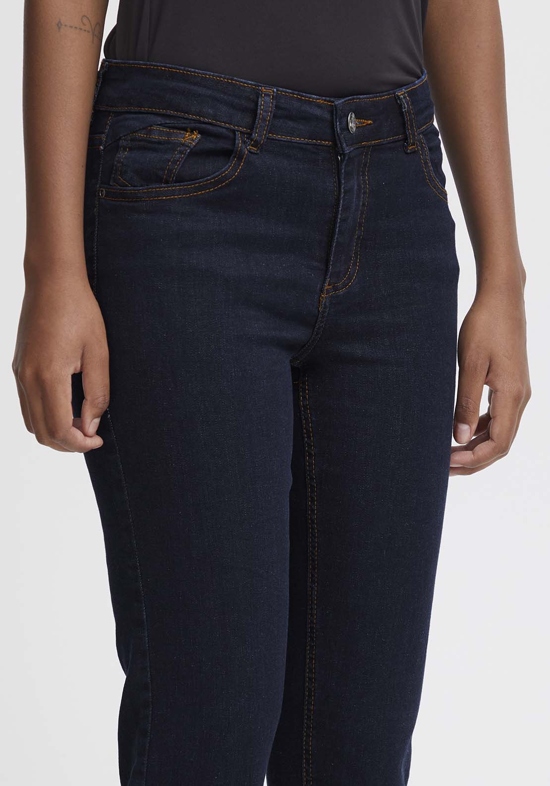 B Young Luni Straight Jeans - Dark Blue Denim 4 Shaws Department Stores