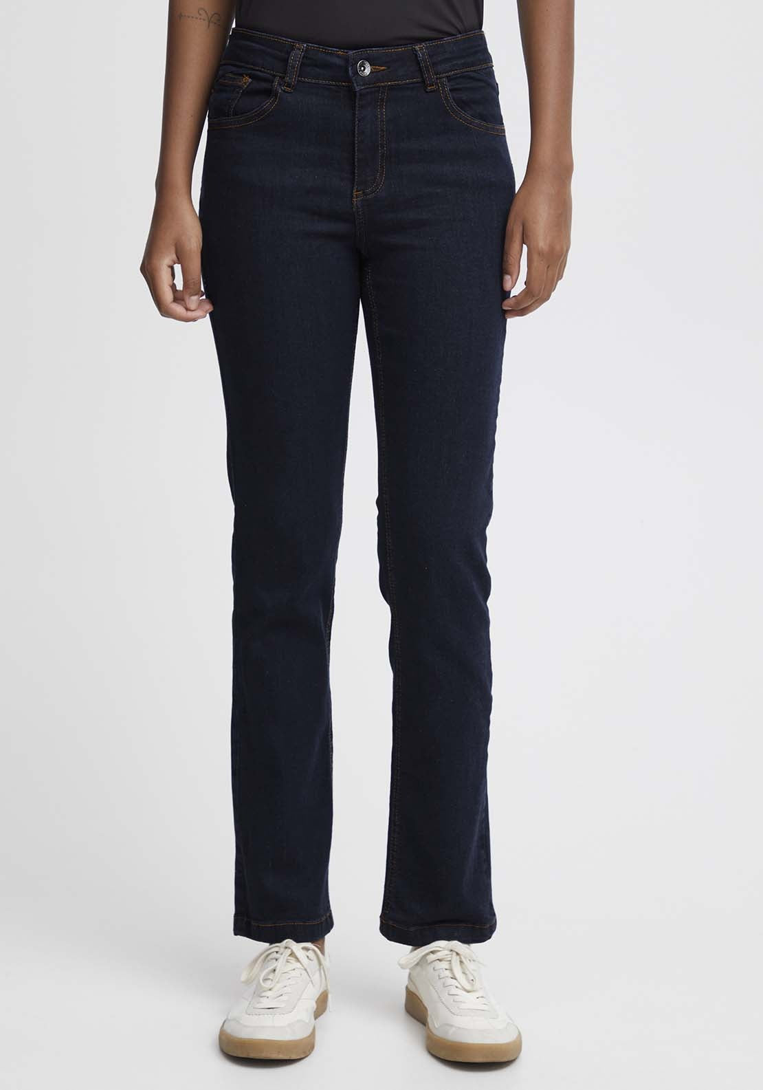 B Young Luni Straight Jeans - Dark Blue Denim 1 Shaws Department Stores